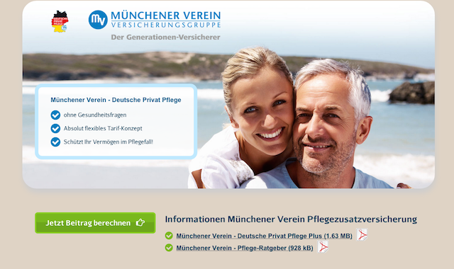 Münchener Verein - Deutsche Privat Pflege - Online-Abschluss